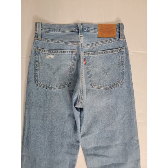 Levis 501 Premium Jeans Womens SZ 24 Straight High Rise Button Fly Rigid Big E - Picture 10 of 12